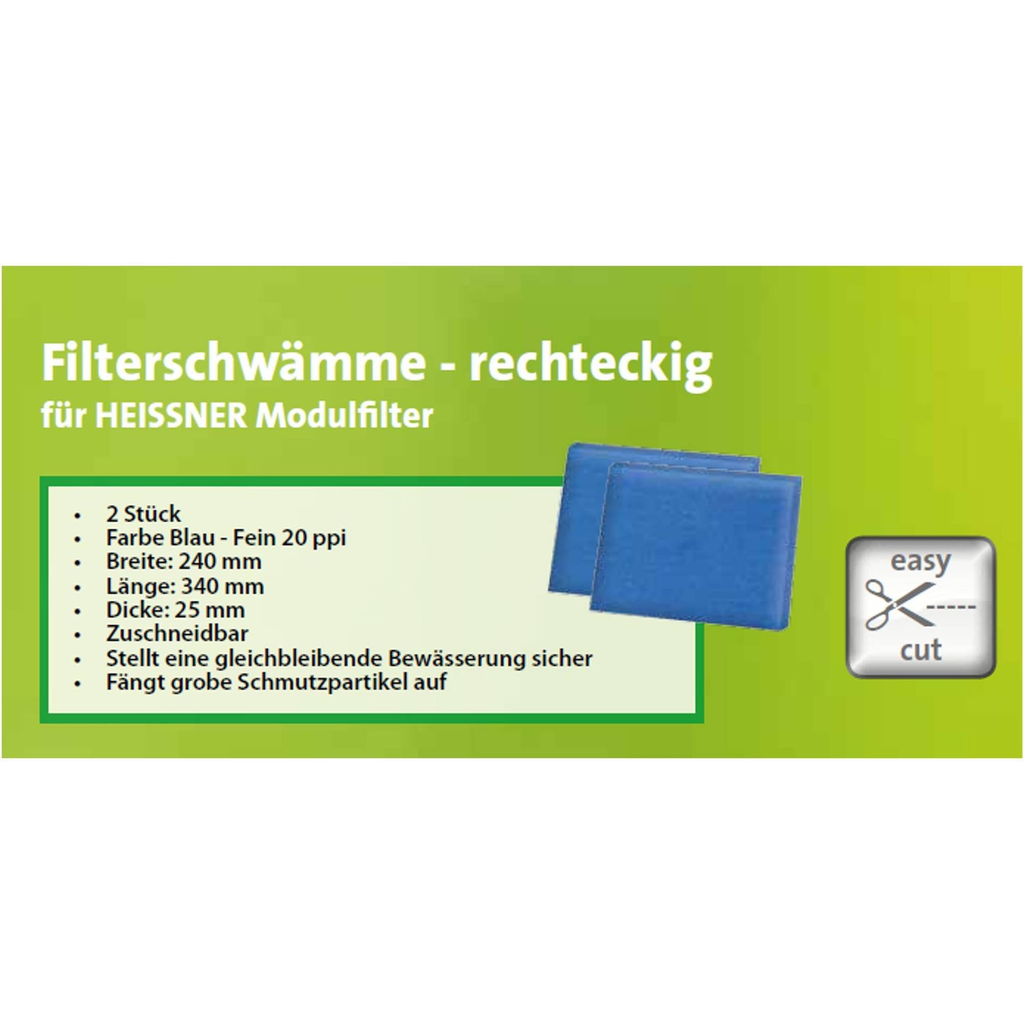 Filterschwamm Filtermaterial Filter rechteckig 2er Pack